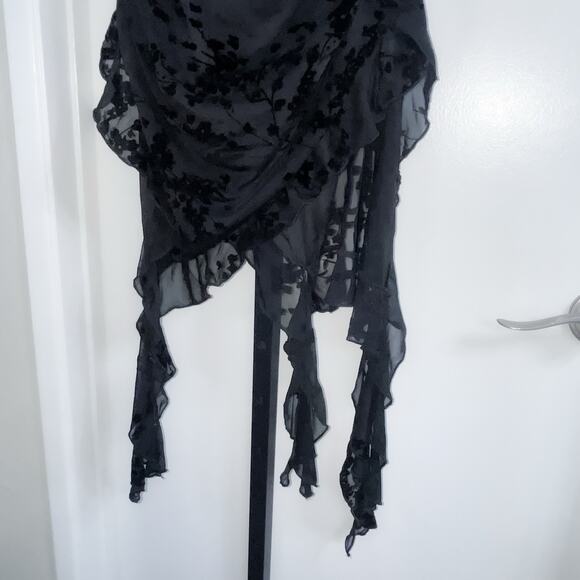 NWT Fashion Nova Blossom Bliss Whimsygoth Burnout Midi Dress - Black, Size L - Picture 8 of 13